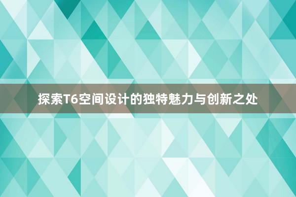 探索T6空间设计的独特魅力与创新之处